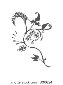 Sketchy Branch and Flowers