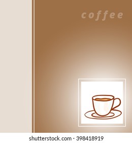 Sketchy card. Vector design element. Sketch for flyer, banner, ad, package, poster. Hand drawn cup of hot Coffee.