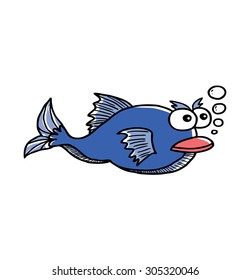 sketchy cartoon fish