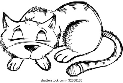 Sketchy Cat Vector Illustration