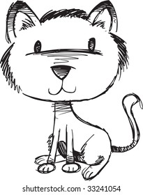 Sketchy Cat Vector Illustration
