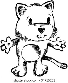 Sketchy Cat Vector Illustration