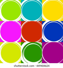 Sketchy circles with hand-drawn effect. Set 9 grungy circles