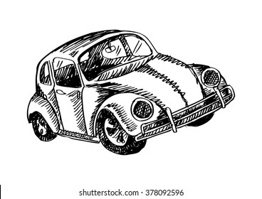 Sketchy of  classic car, illustration