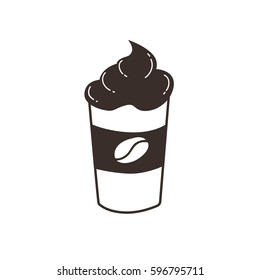 Sketchy Coffee cup flat icon vector illustration