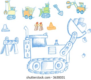 Sketchy Construction Set Vector Illustration