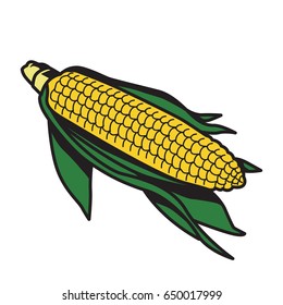 sketchy corn Flat icon Vector illustration