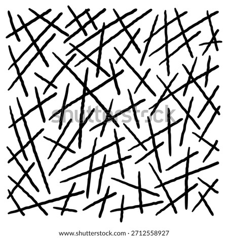 Sketchy crosshatch texture with crisscross scribbles and random lines. Seamless black and white hand drawn tile. Stock vector illustration in hand drawn style.
