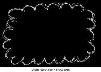 Sketchy Curl Frame, at Black Background
