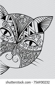 Sketchy of the cute cat is peeping.