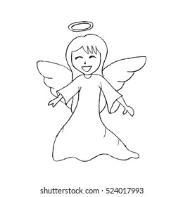 Sketchy of cute fairy .