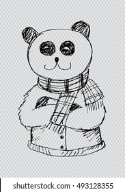 Sketchy of cute panda. Fashion animals.