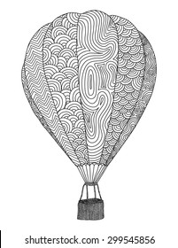 Sketchy decorated hot air balloon