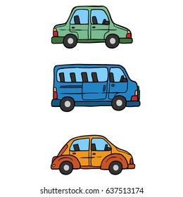 Sketchy design cars. Vector illustration
