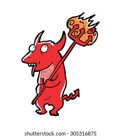 sketchy devil cartoon isolated on white background 