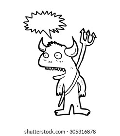 sketchy devil cartoon isolated on white background 