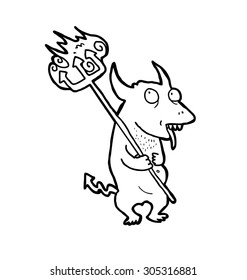 sketchy devil cartoon isolated on white background 