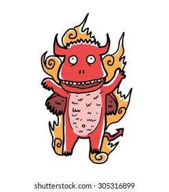 sketchy devil cartoon isolated on white background 
