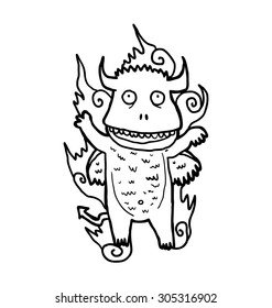 sketchy devil cartoon isolated on white background 