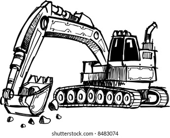 Sketchy Digger Vector Illustration