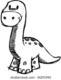 Sketchy Dinosaur Vector Illustration