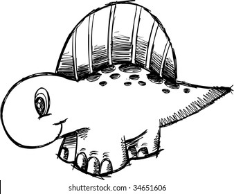 Sketchy Dinosaur Vector Illustration