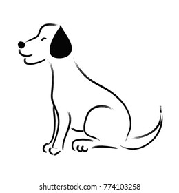 Sketchy of a dog.