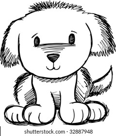 Sketchy Dog Vector Illustration