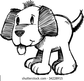 Ilustración de vectores de perros con diseño esquemático