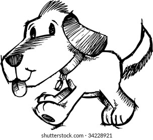 Ilustración de vectores de perros con diseño esquemático