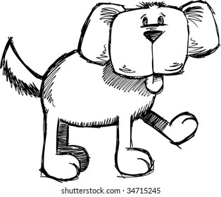 Sketchy Dog Vector Illustration