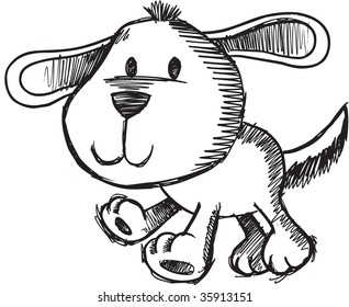 Sketchy Dog Vector Illustration
