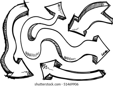 Sketchy Doodle Arrows Vector Illustration