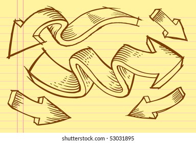 Sketchy Doodle Arrows Vector Illustration
