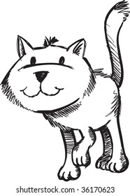 Sketchy doodle Cat Vector Illustration