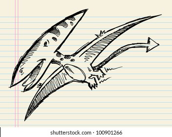 Sketchy doodle Dinosaur Vector Illustration