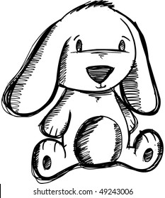 Sketchy doodle Dog Bunny Vector Illustration
