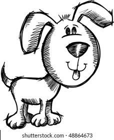 Sketchy doodle Dog Vector Illustration