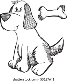 Sketchy doodle Dog Vector Illustration