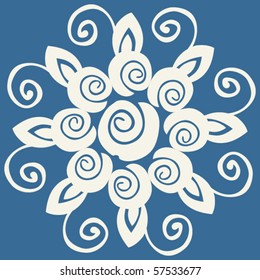 flor de doodle de diseño esquemático, elementos de diseño vectorial