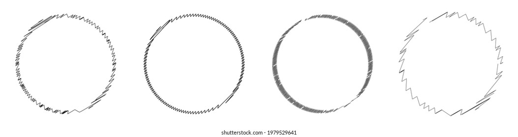 Sketchy, doodle und scribble Kreis(s). Handgezeichnetes Rundelement