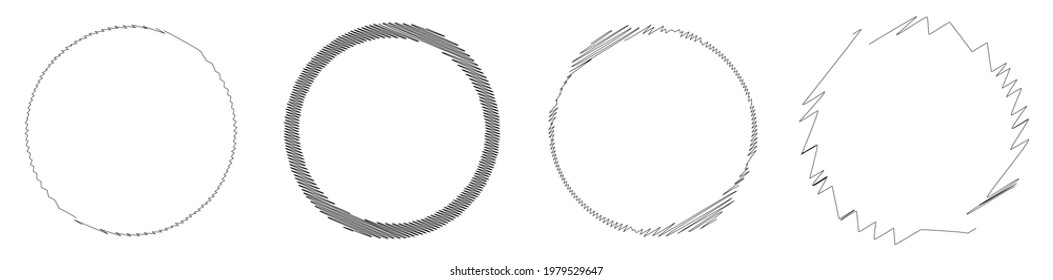 Sketchy, doodle und scribble Kreis(s). Handgezeichnetes Rundelement