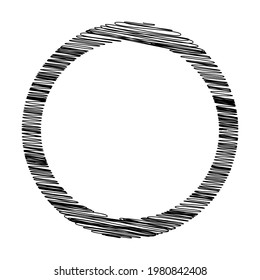 Sketchy, doodle and scribble circle(s). Handdrawn circular element