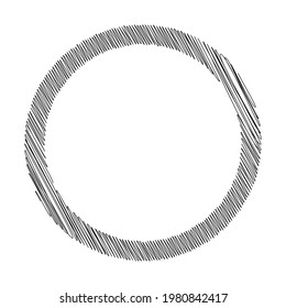 Sketchy, doodle and scribble circle(s). Handdrawn circular element
