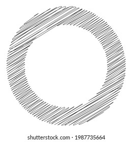 Sketchy, doodle and scribble circle(s). Handdrawn circular element