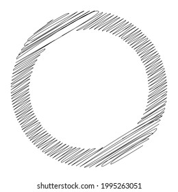 Sketchy, doodle and scribble circle(s). Handdrawn circular element
