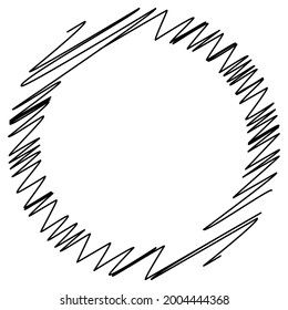 Sketchy, doodle and scribble circle(s). Handdrawn circular element