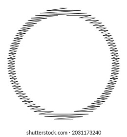 Sketchy, doodle and scribble circle(s). Handdrawn circular element