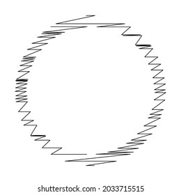 Sketchy, doodle and scribble circle(s). Handdrawn circular element