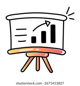 Icono de estilo doodle incompleto del tablero de presentación